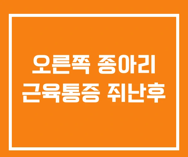 오른쪽 종아리 근육통증 쥐난후 오른쪽 종아리 근육통증 쥐난후