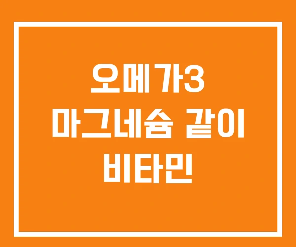 오메가3 마그네슘 같이 비타민