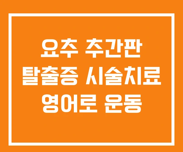 요추 추간판 탈출증 시술치료 영어로 운동