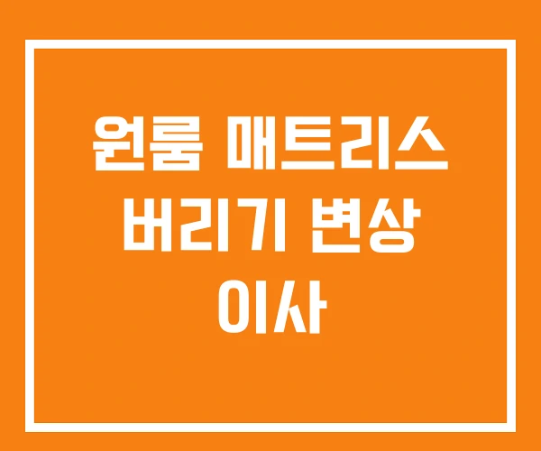 원룸 매트리스 버리기 변상 이사 원룸 매트리스 버리기 변상 이사