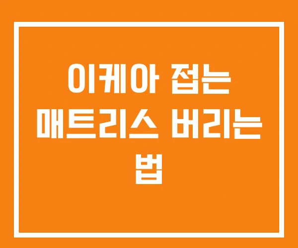 이케아 접는 매트리스 버리는 법 이케아 접는 매트리스 버리는 법