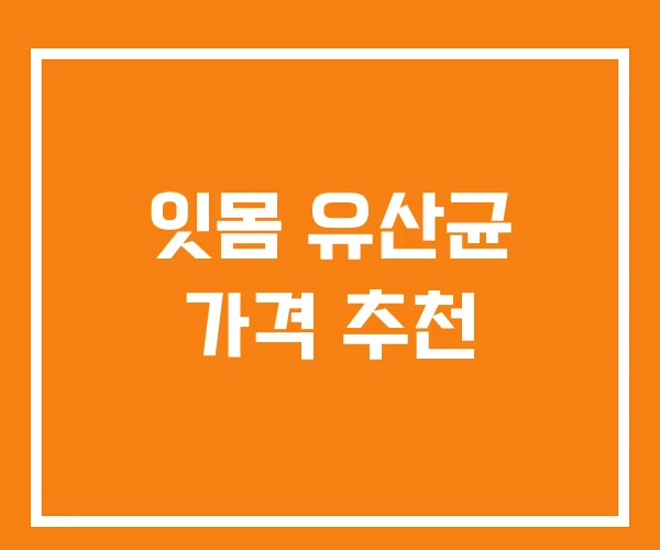 잇몸 유산균 가격 추천