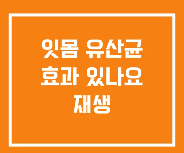 잇몸 유산균 효과 있나요 재생