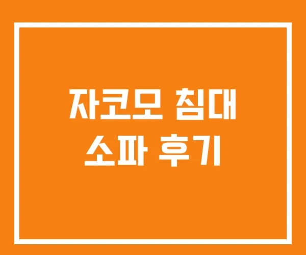 자코모 침대 소파 후기
