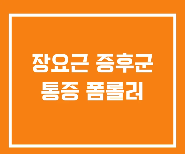 장요근 증후군 통증 폼롤러