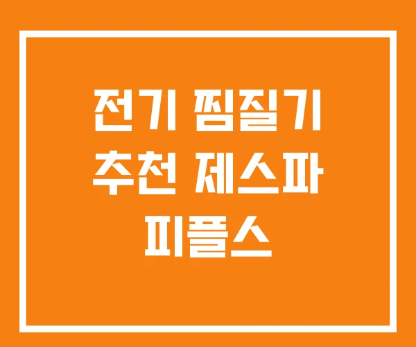 전기 찜질기 추천 제스파 피플스