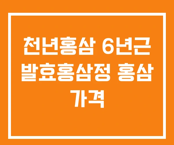 천년홍삼 6년근 발효홍삼정 홍삼 가격