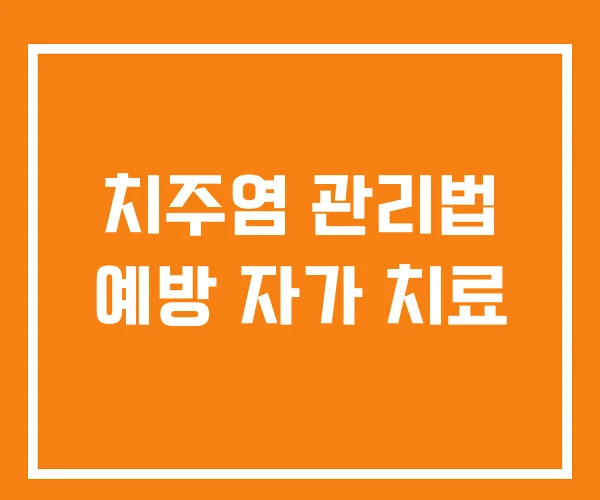 치주염 관리법 예방 자가 치료
