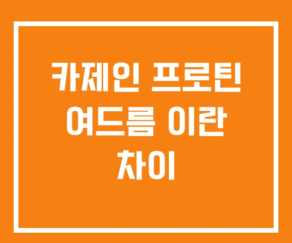 카제인 프로틴 여드름 이란 차이