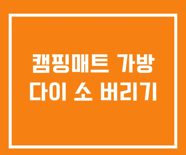 캠핑매트 가방 다이 소 버리기 캠핑매트 가방 다이 소 버리기