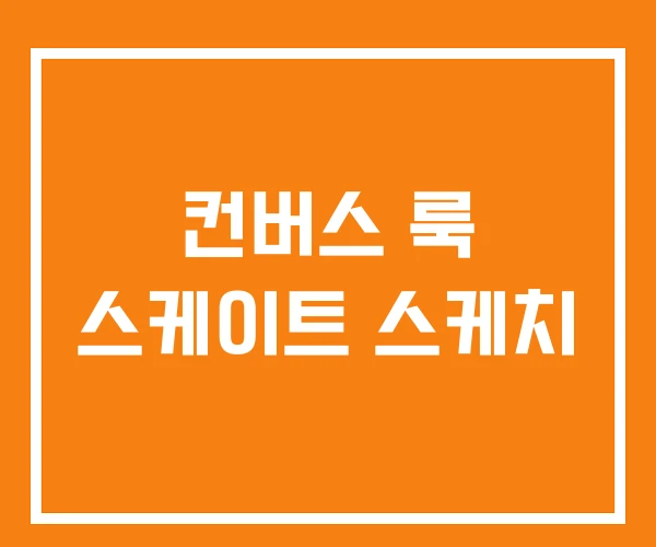 컨버스 룩 스케이트 스케치 컨버스 룩 스케이트 스케치