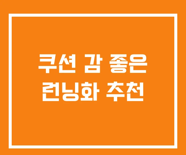 쿠션 감 좋은 런닝화 추천 쿠션 감 좋은 런닝화 추천