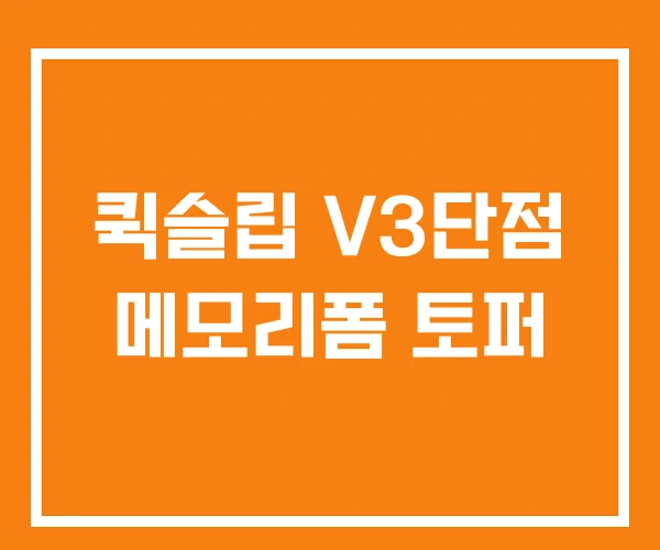 퀵슬립 V3단점 메모리폼 토퍼