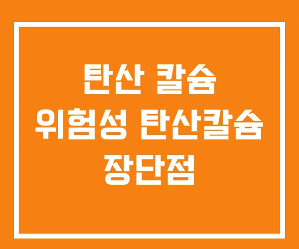 탄산 칼슘 위험성 탄산칼슘 장단점 탄산 칼슘 위험성 탄산칼슘 장단점