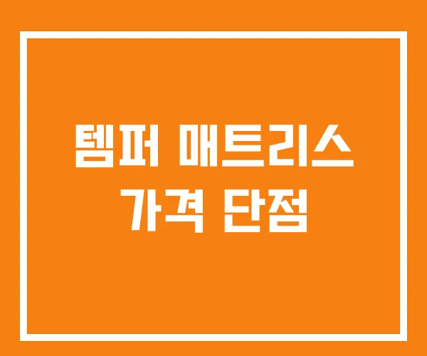 템퍼 매트리스 가격 단점 템퍼 매트리스 가격 단점