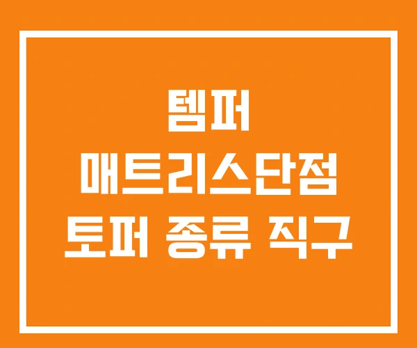 템퍼 매트리스단점 토퍼 종류 직구 템퍼 매트리스단점 토퍼 종류 직구