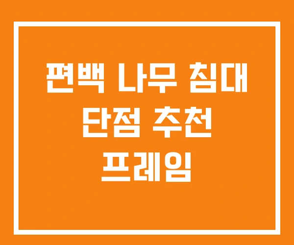 편백 나무 침대 단점 추천 프레임