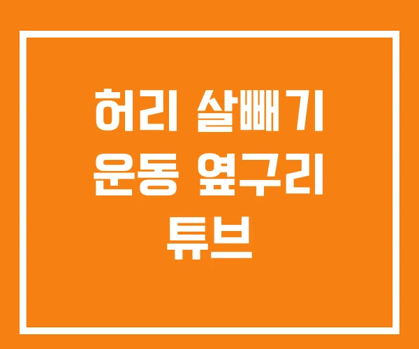 허리 살빼기 운동 옆구리 튜브