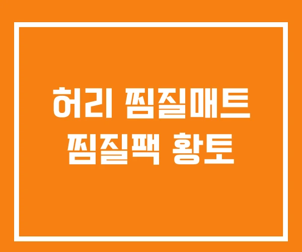 허리 찜질매트 찜질팩 황토