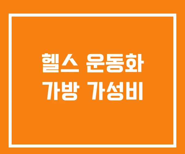 헬스 운동화 가방 가성비