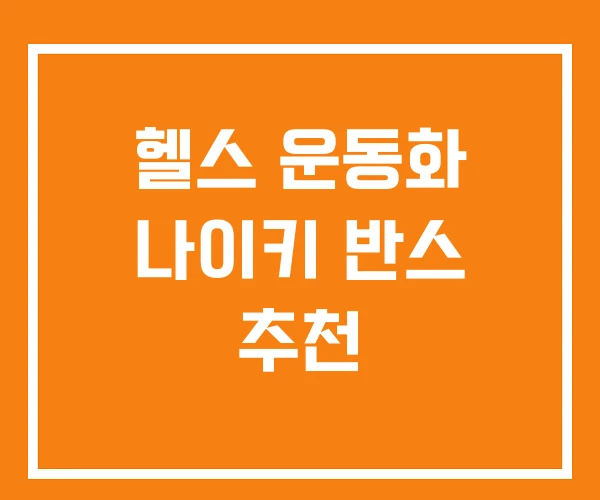 헬스 운동화 나이키 반스 추천 헬스 운동화 나이키 반스 추천