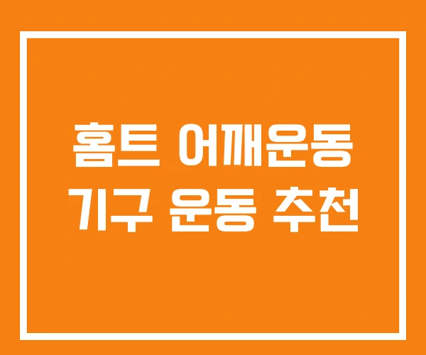 홈트 어깨운동 기구 운동 추천