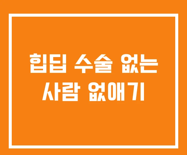 힙딥 수술 없는 사람 없애기