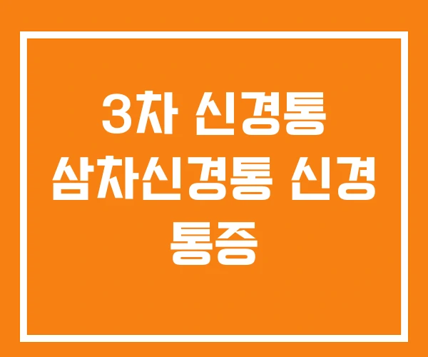 3차 신경통 삼차신경통 신경 통증