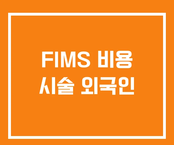 FIMS 비용 시술 외국인