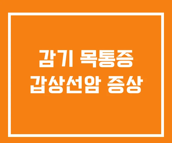 감기 목통증 갑상선암 증상