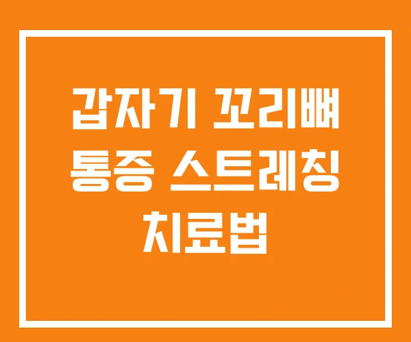 갑자기 꼬리뼈 통증 스트레칭 치료법