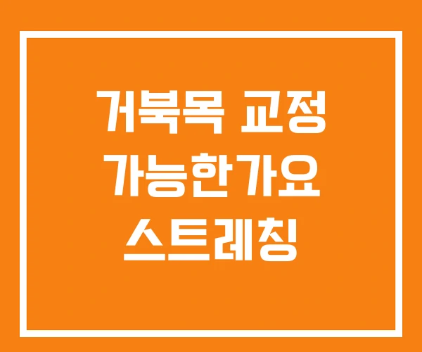 거북목 교정 가능한가요 스트레칭