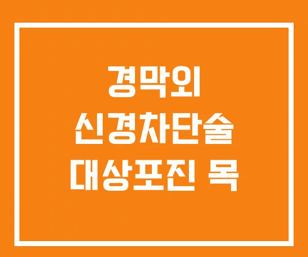 경막외 신경차단술 대상포진 목