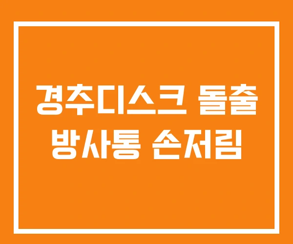 경추디스크 돌출 방사통 손저림