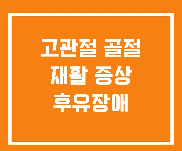 고관절 골절 재활 증상 후유장애