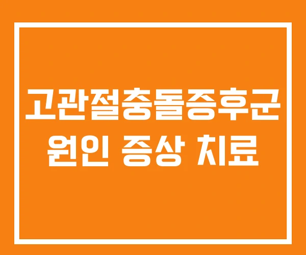 고관절충돌증후군 원인 증상 치료