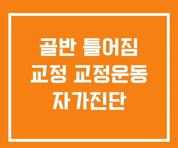 골반 틀어짐 교정 교정운동 자가진단