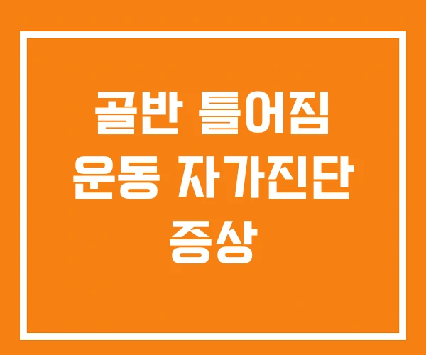 골반 틀어짐 운동 자가진단 증상 골반 틀어짐 운동 자가진단 증상