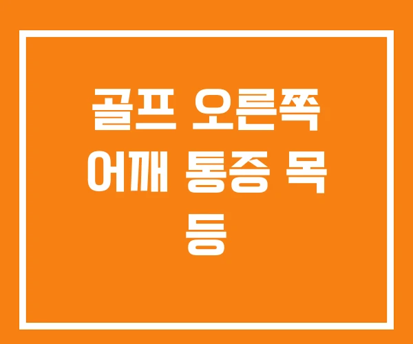 골프 오른쪽 어깨 통증 목 등 골프 오른쪽 어깨 통증 목 등