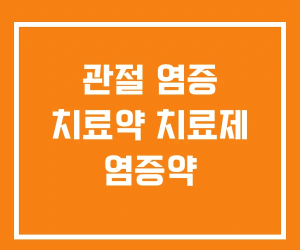 관절 염증 치료약 치료제 염증약