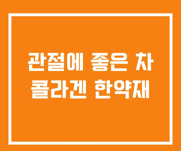 관절에 좋은 차 콜라겐 한약재 관절에 좋은 차 콜라겐 한약재