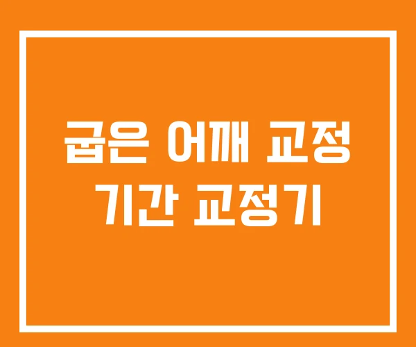 굽은 어깨 교정 기간 교정기 굽은 어깨 교정 기간 교정기