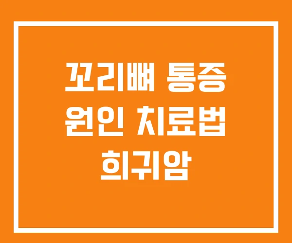 꼬리뼈 통증 원인 치료법 희귀암