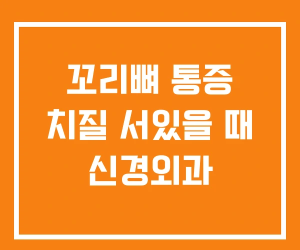꼬리뼈 통증 치질 서있을 때 신경외과