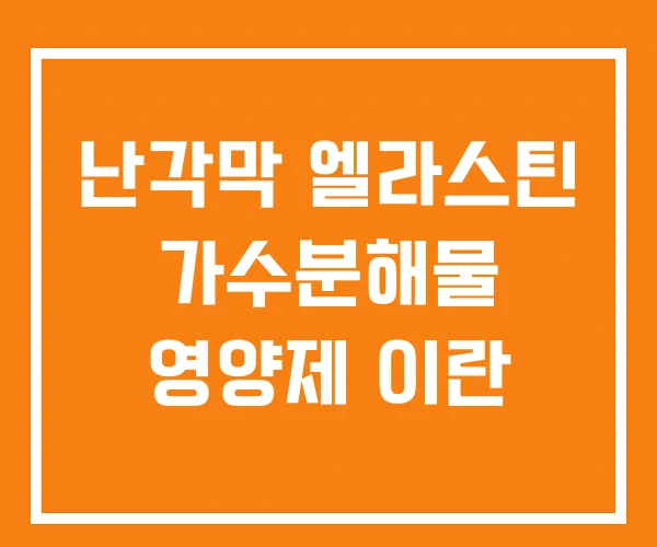 난각막 엘라스틴 가수분해물 영양제 이란