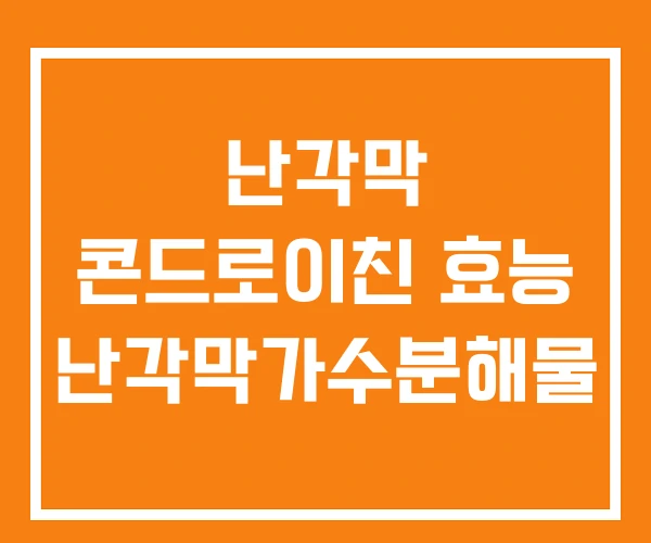 난각막 콘드로이친 효능 난각막가수분해물