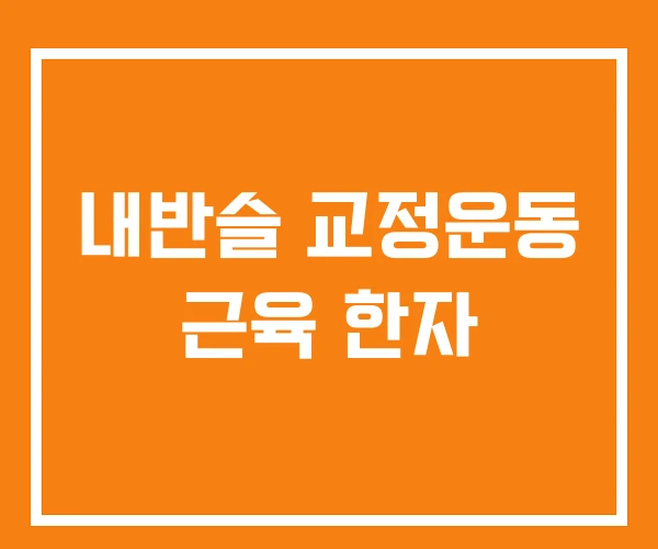 내반슬 교정운동 근육 한자
