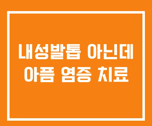 내성발톱 아닌데 아픔 염증 치료
