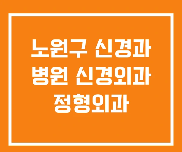 노원구 신경과 병원 신경외과 정형외과