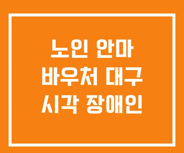 노인 안마 바우처 대구 시각 장애인